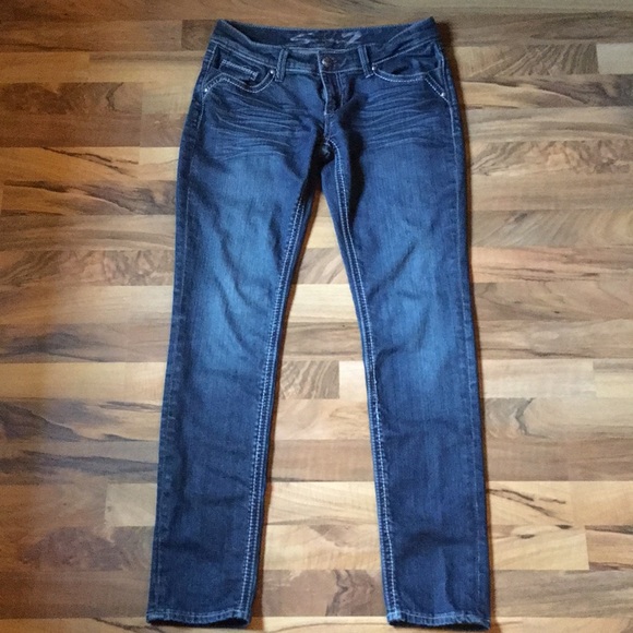 Seven7 Denim - SEVEN7 Dark Denim Whiskered Skinny Jeans Size 28